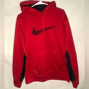 Nike mens red swoosh hoodie